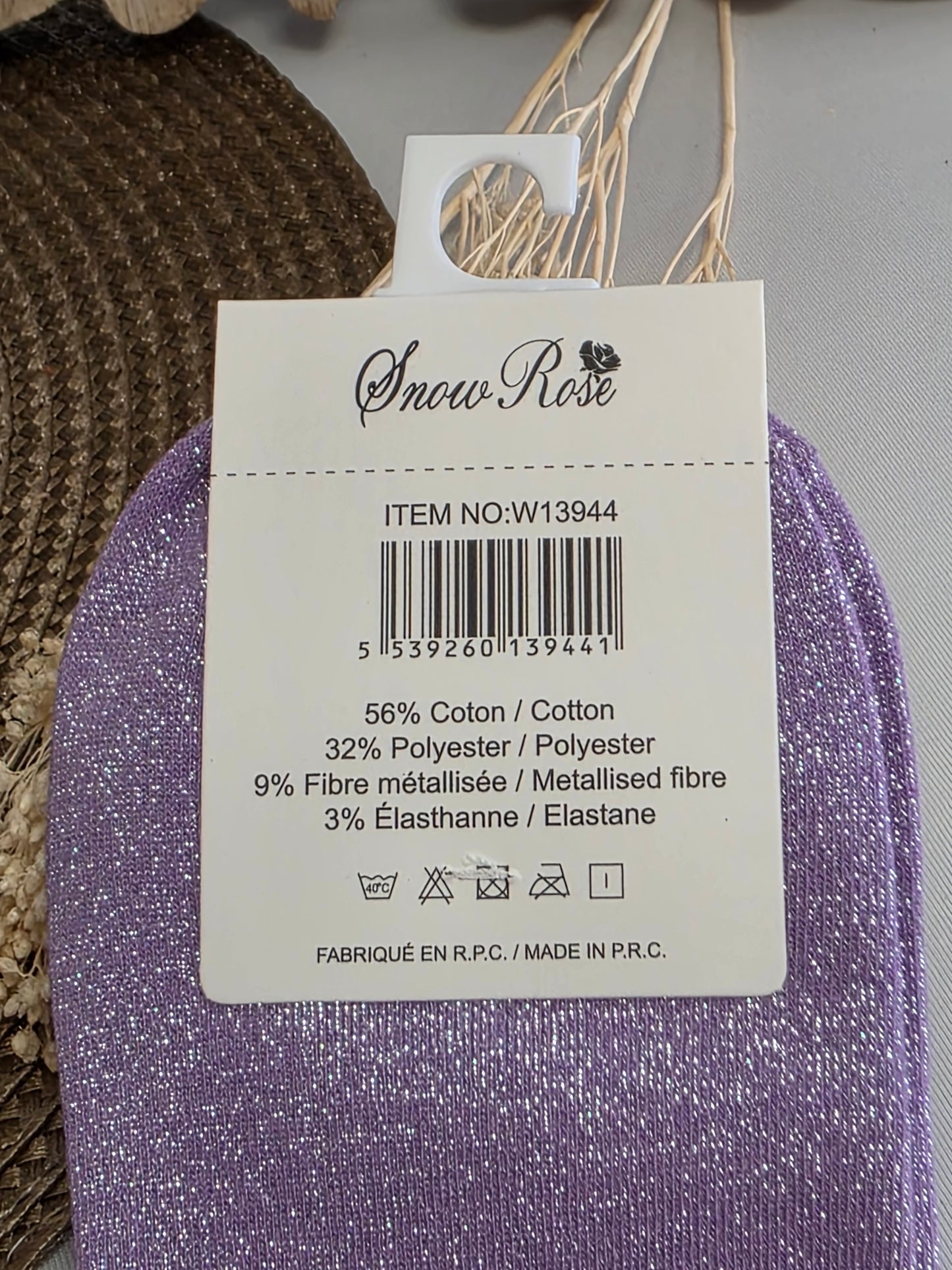 LOVE - Purple Sequin Sock