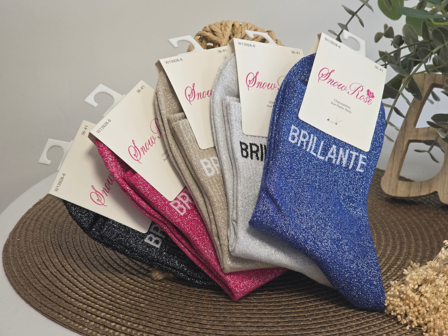 BRILLANTE - Chaussette à Paillette Fuchsia