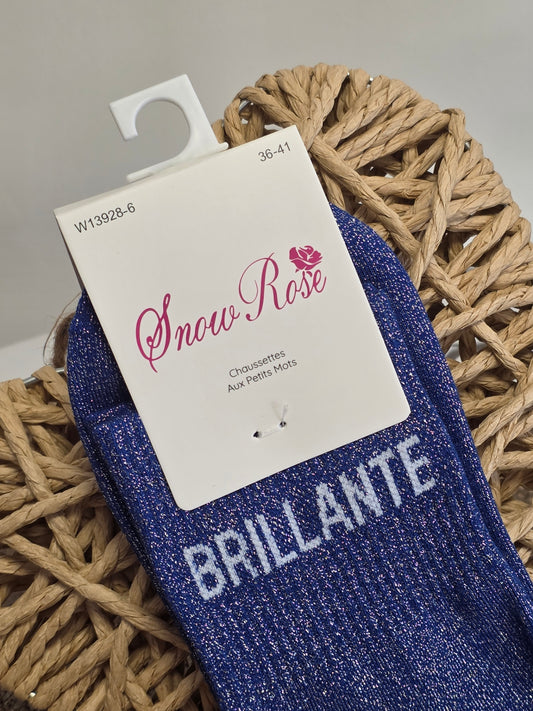 BRILLANTE - Chaussette à Paillette Bleu