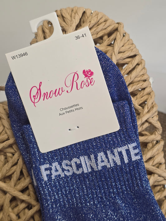 FASCINANTE - Chaussette à Paillette Bleu