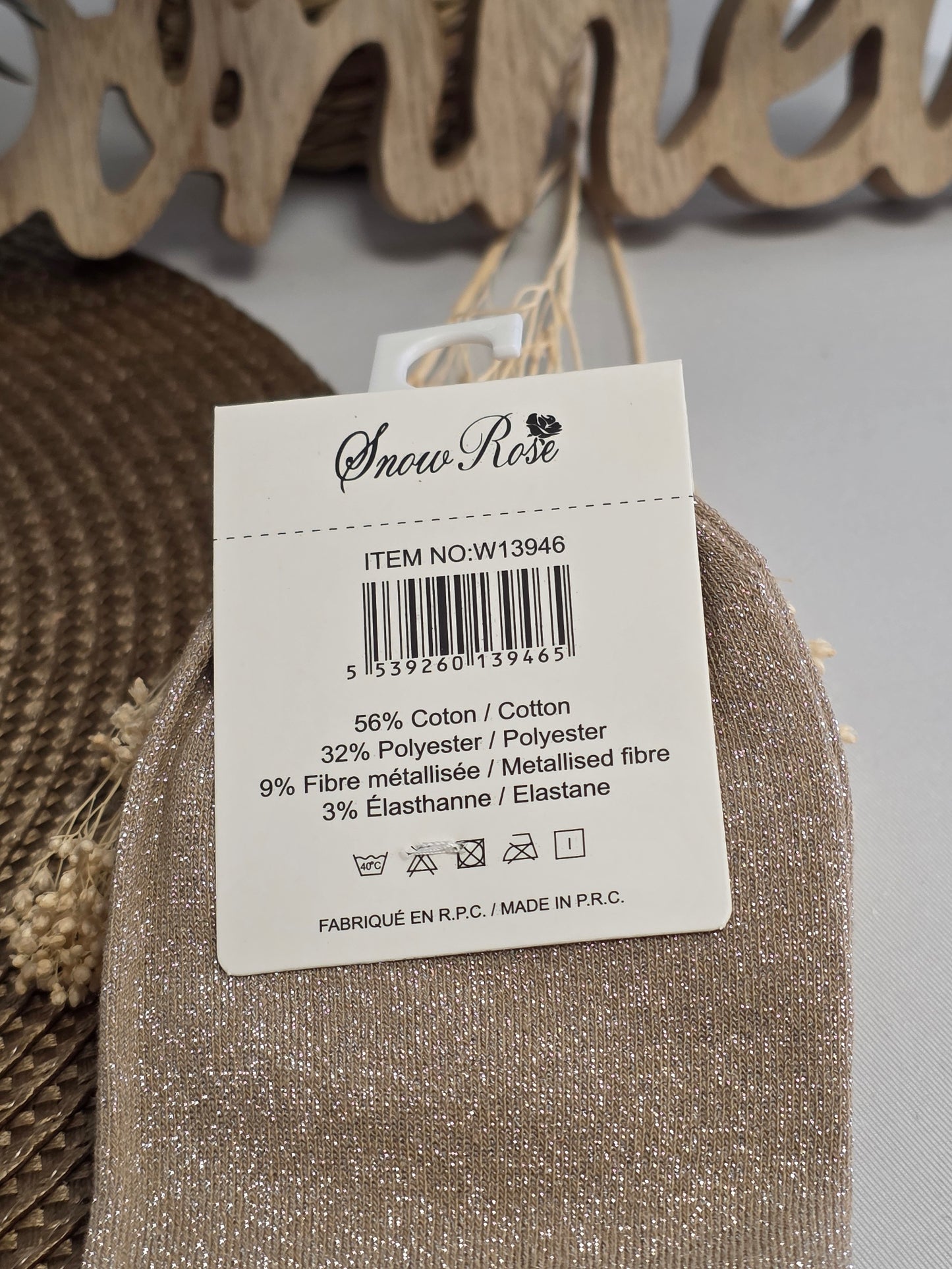 FASCINANTE - Taupe Sequin Sock