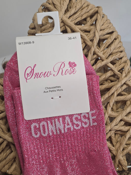 CONNASSE - Chaussette à Paillette Rose