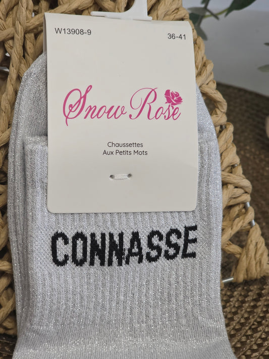 CONNASSE - Chaussette à Paillette Gris Clair
