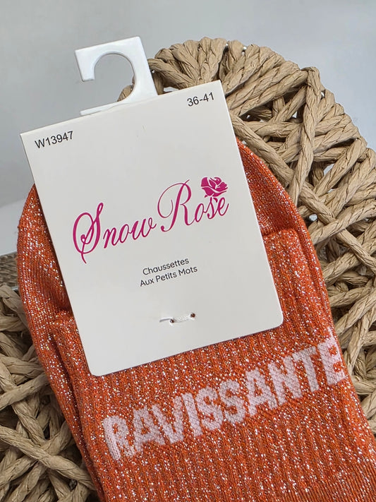 RAVISSANTE - Chaussette à Paillette Orange