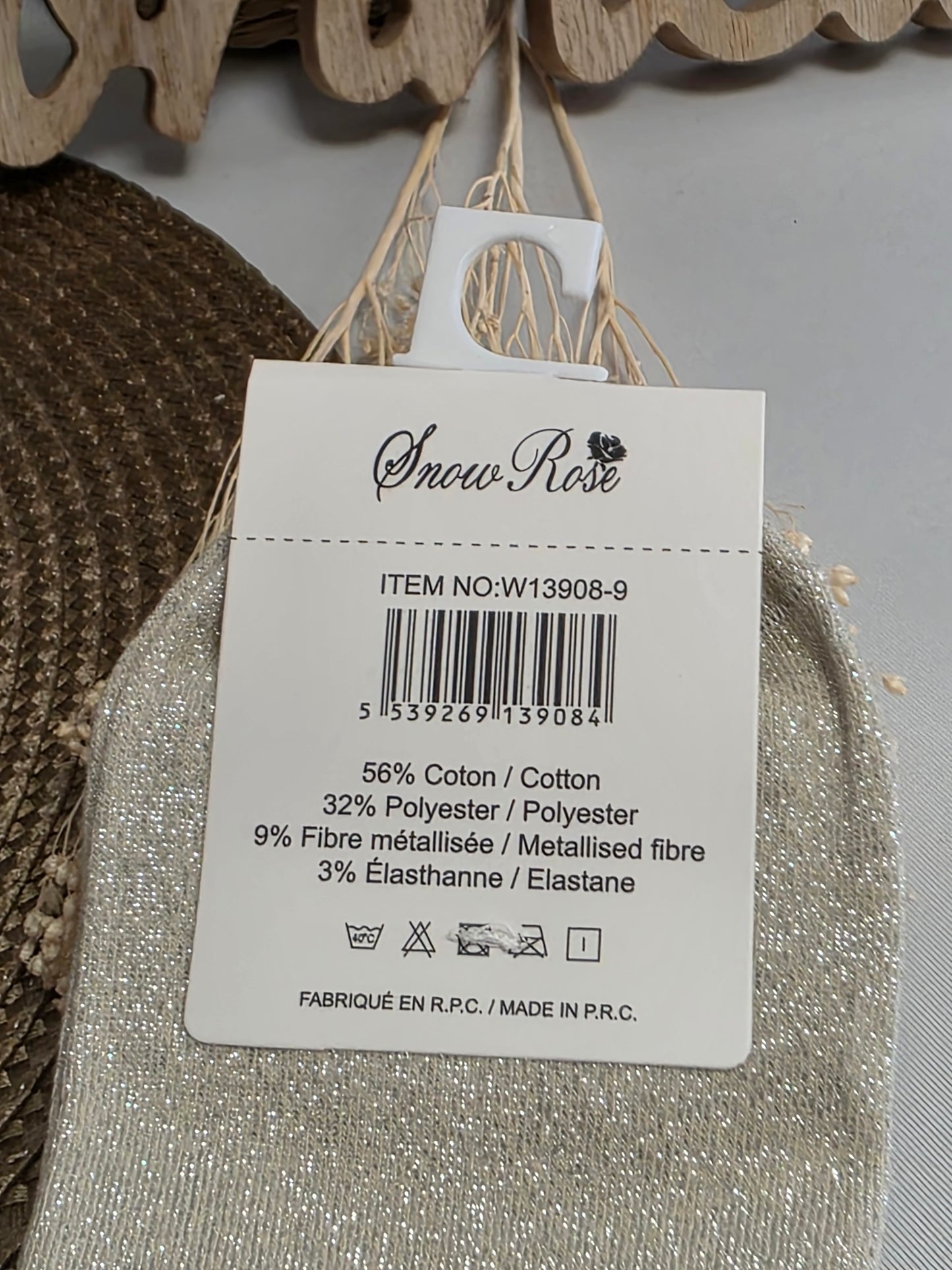 CONNASSE - Chaussette à Paillette Beige Clair