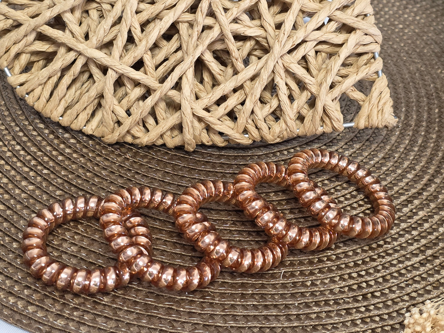 Les Elastiques Spirales - Lots de 5 Elastiques Cuivré