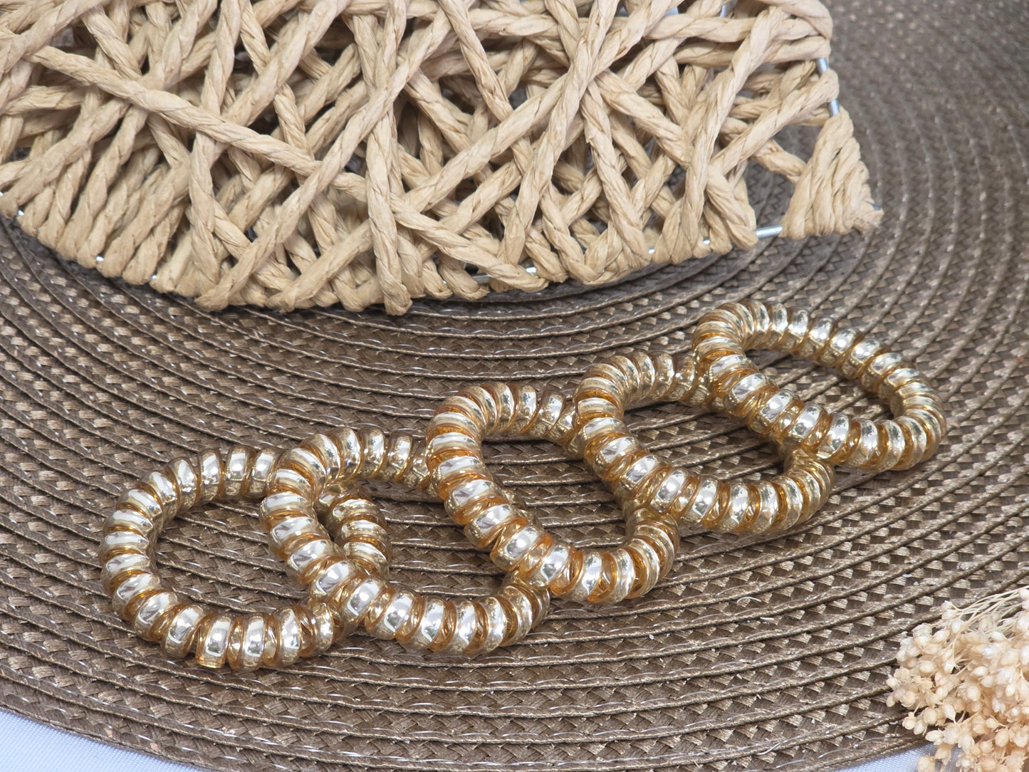 Les Elastiques Spirales - Lots de 5 Elastiques Spirales Doré