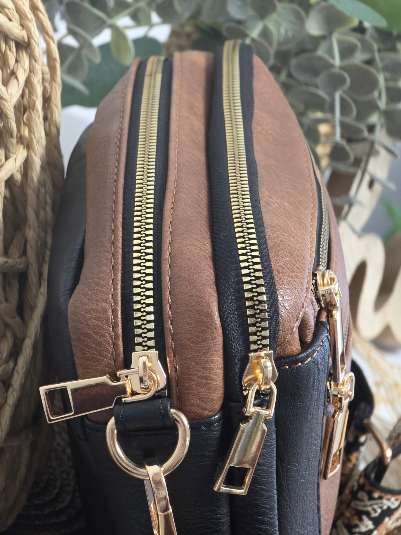 Sac Sofia Noir et Camel
