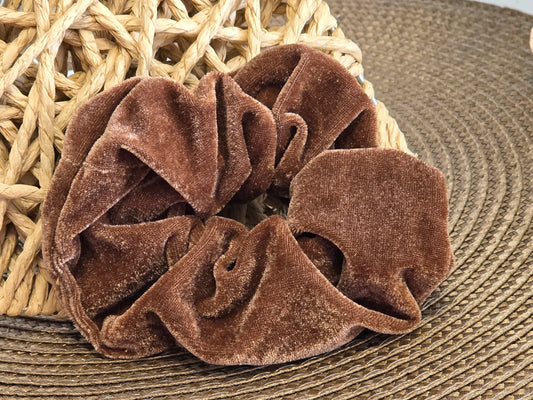 Chouchou Velours Marron