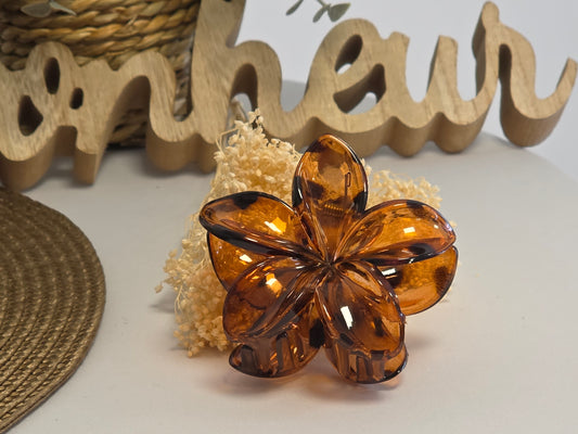 Pince Fleur Marron Léopard