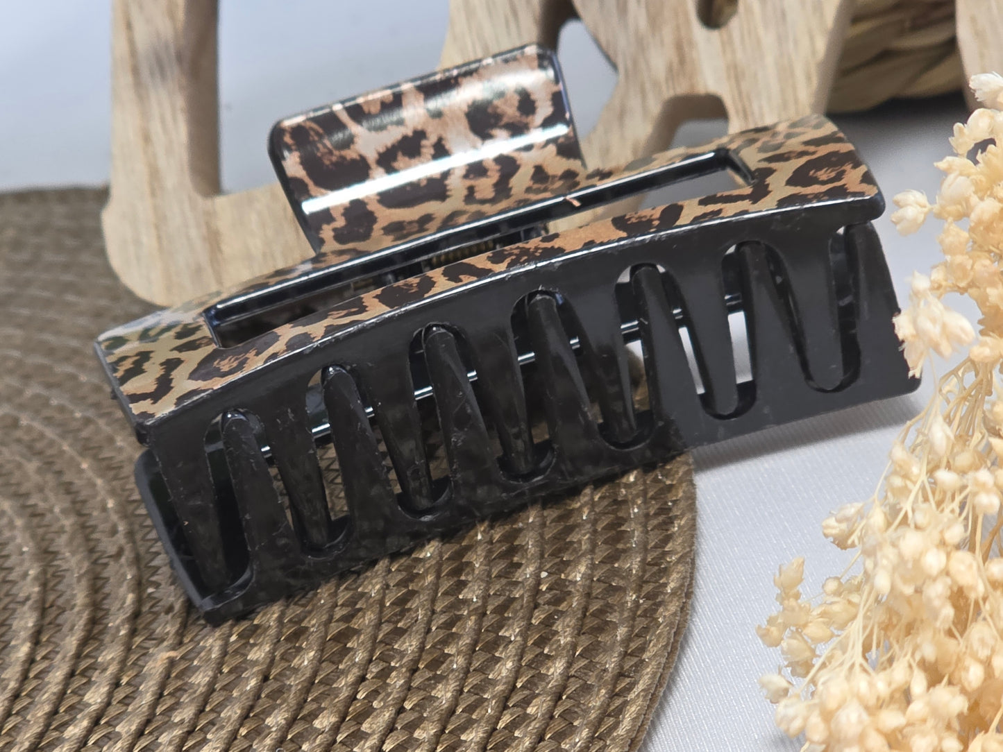 Pince à Cheveux Skincard Beige Léopard