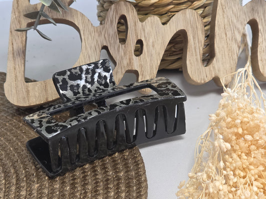 Pince à Cheveux Skincard Argenté Léopard