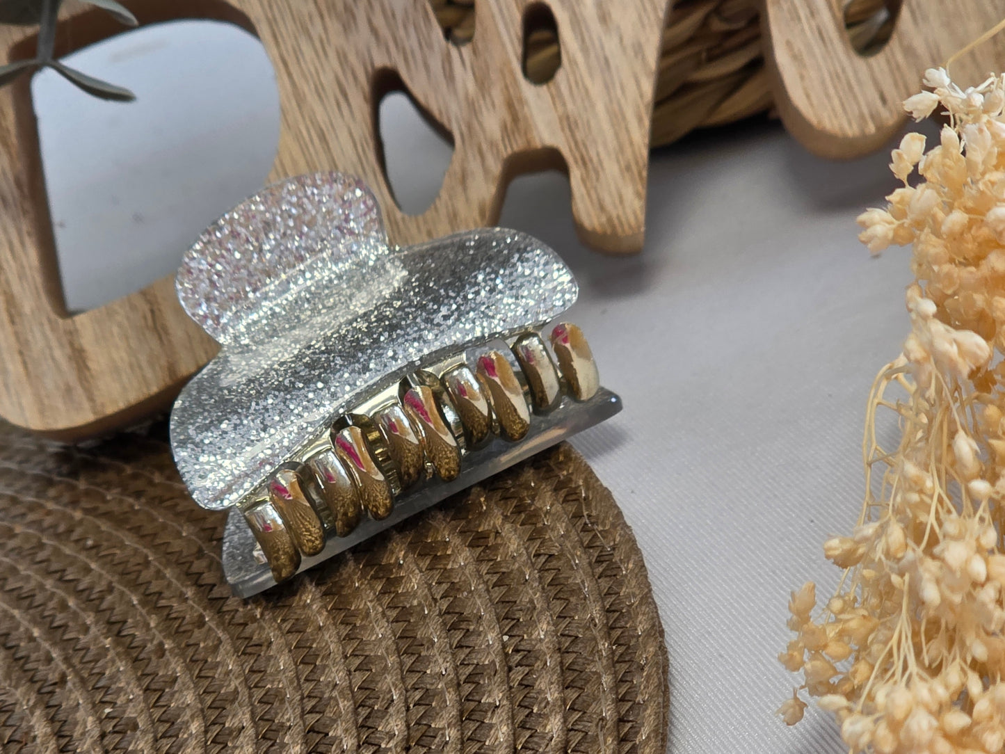 Petite Pince Argenté Pailletée