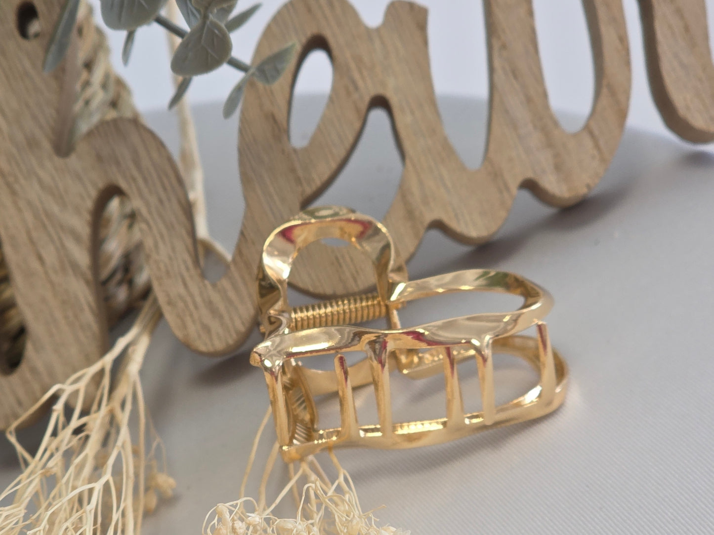 Pince à Cheveux Cœur Doré