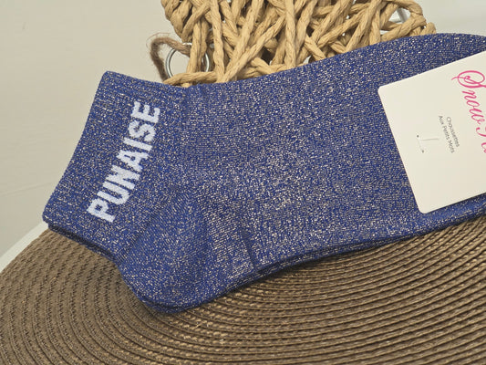 PUNAISE - Socquette à Paillette Bleu Roi