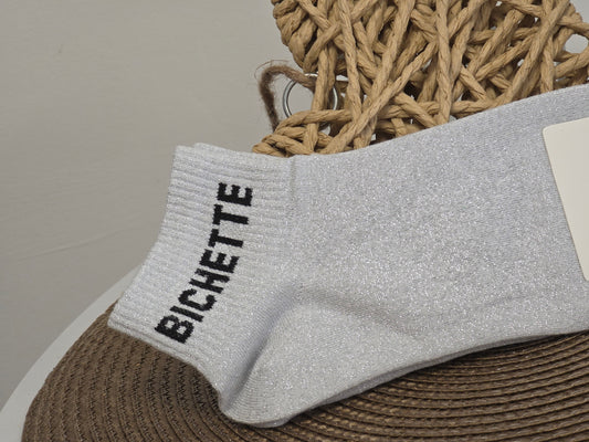 BICHETTE - Socquette à Paillette Gris