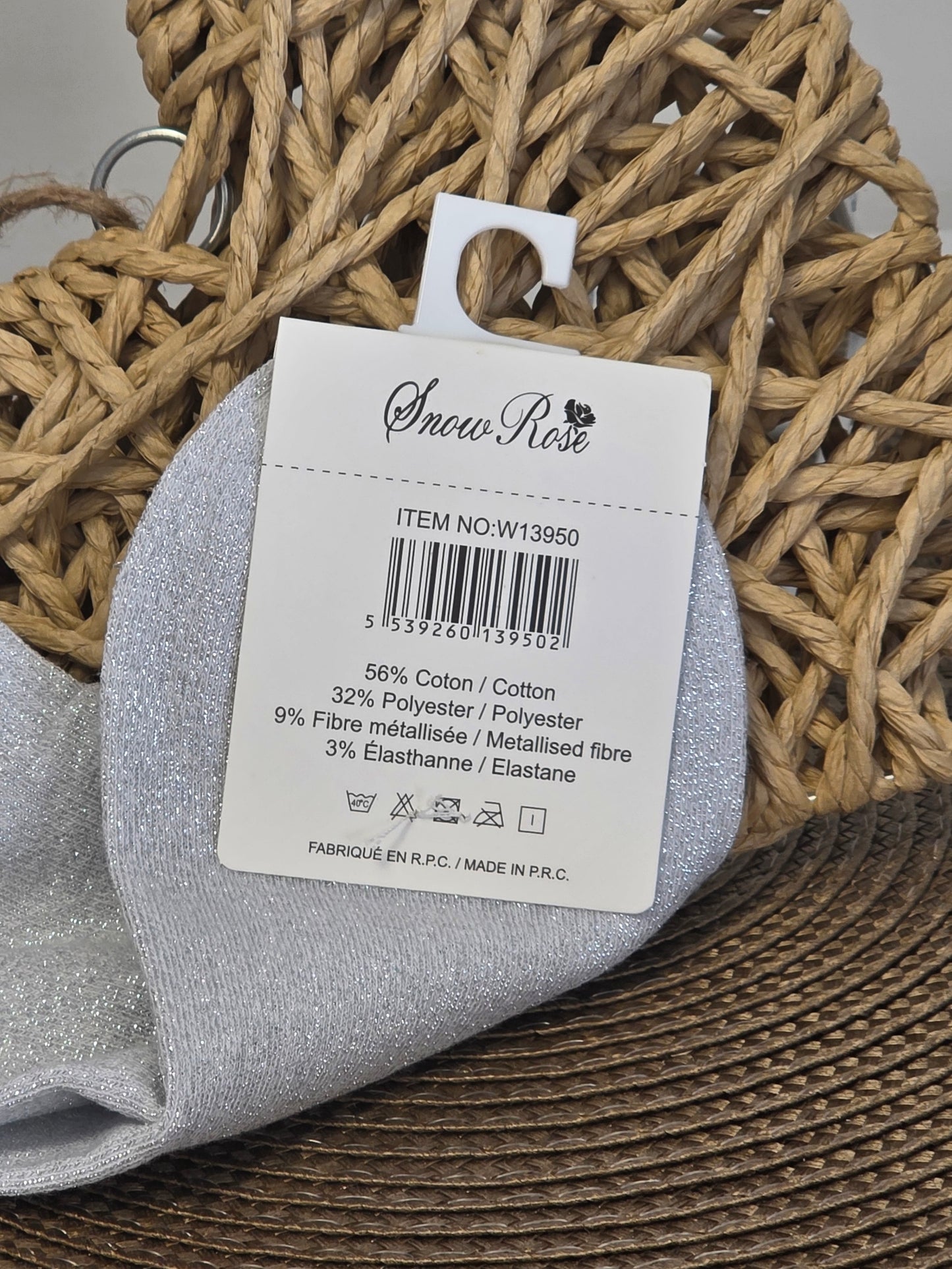 CHATON - Socquette à Paillette Gris Clair