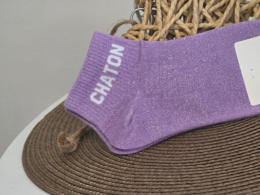 CHATON - Socquette à Paillette Violet