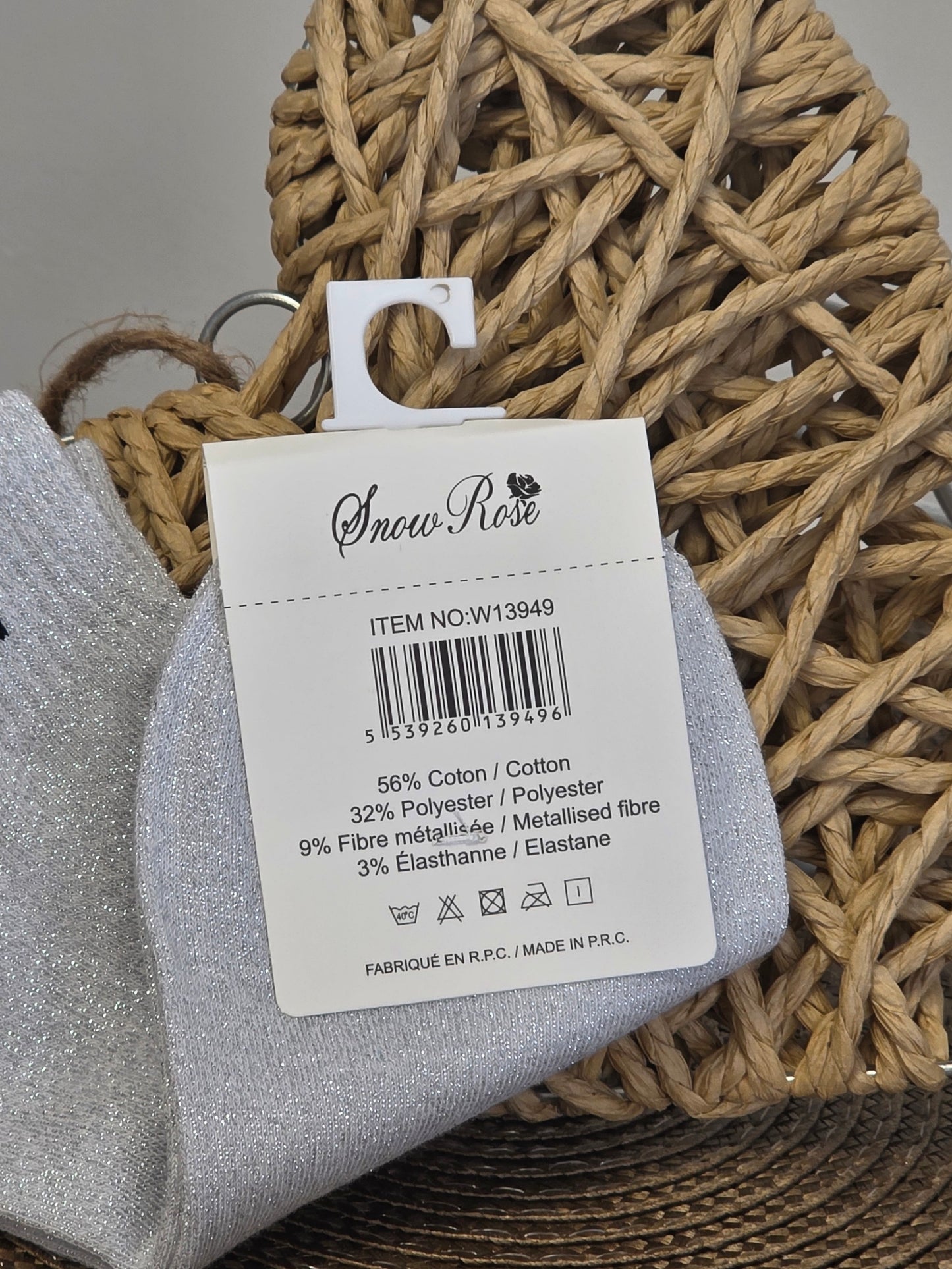 JOLIE - Socquette à Paillette Gris Clair