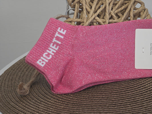 BICHETTE - Socquette à Paillette Rose