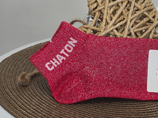 CHATON - Socquette à Paillette Rouge