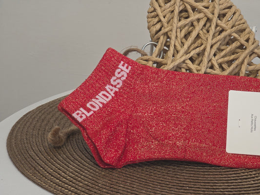 BLONDASSE - Socquette à Paillette Rouge