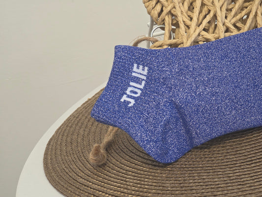 JOLIE - Socquette à Paillette Bleu Roi
