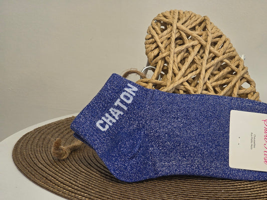 CHATON - Socquette à Paillette Bleu Roi