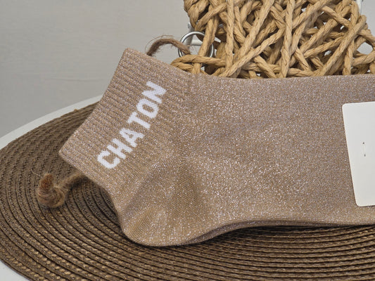 CHATON - Socquette à Paillette Taupe