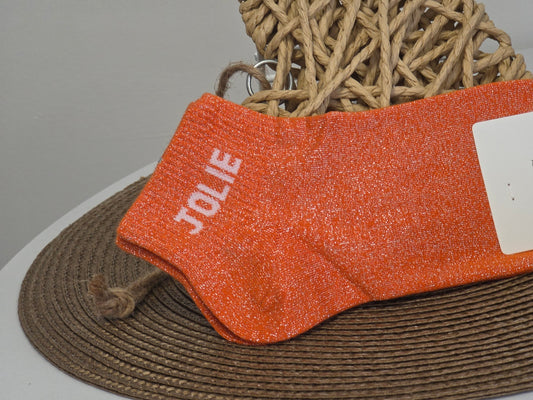 JOLIE - Socquette à Paillette Orange