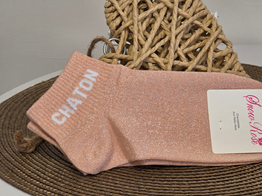 CHATON - Socquette à Paillette Pêche