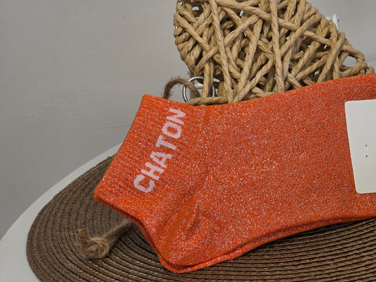 CHATON - Socquette à Paillette Orange