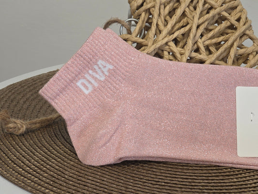 DIVA - Socquette à Paillette Rose Clair