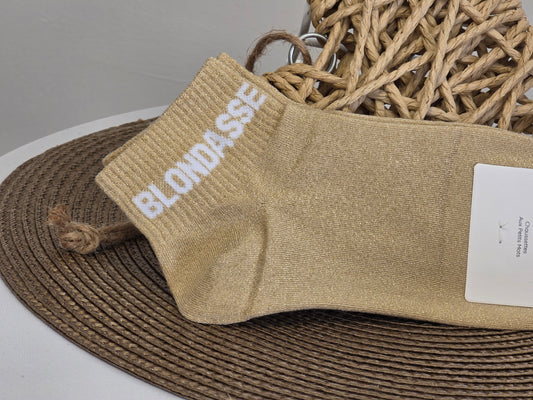 BLONDASSE - Socquette à Paillette Taupe