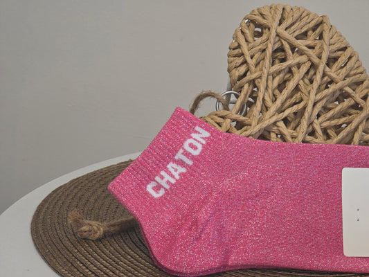 CHATON - Socquette à Paillette Rose