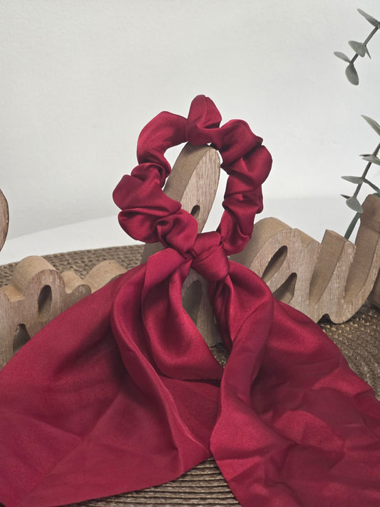 Le chouchou foulard satiné Bordeaux