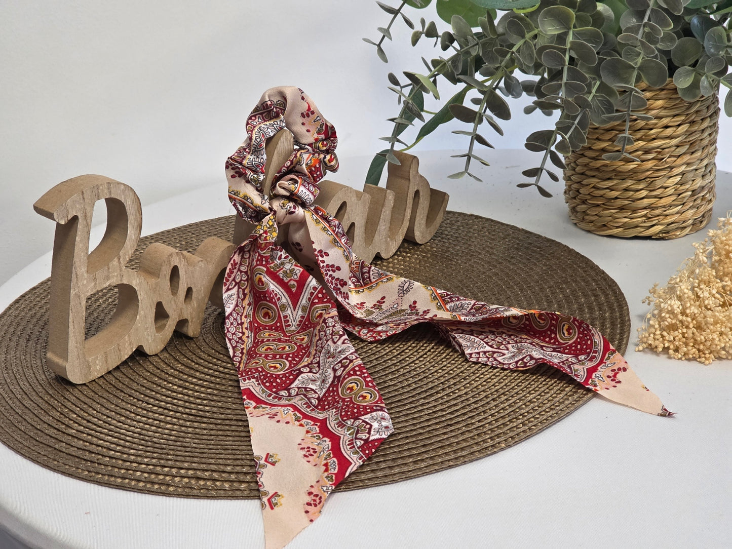 Le Chouchou Foulard Rouge Beige