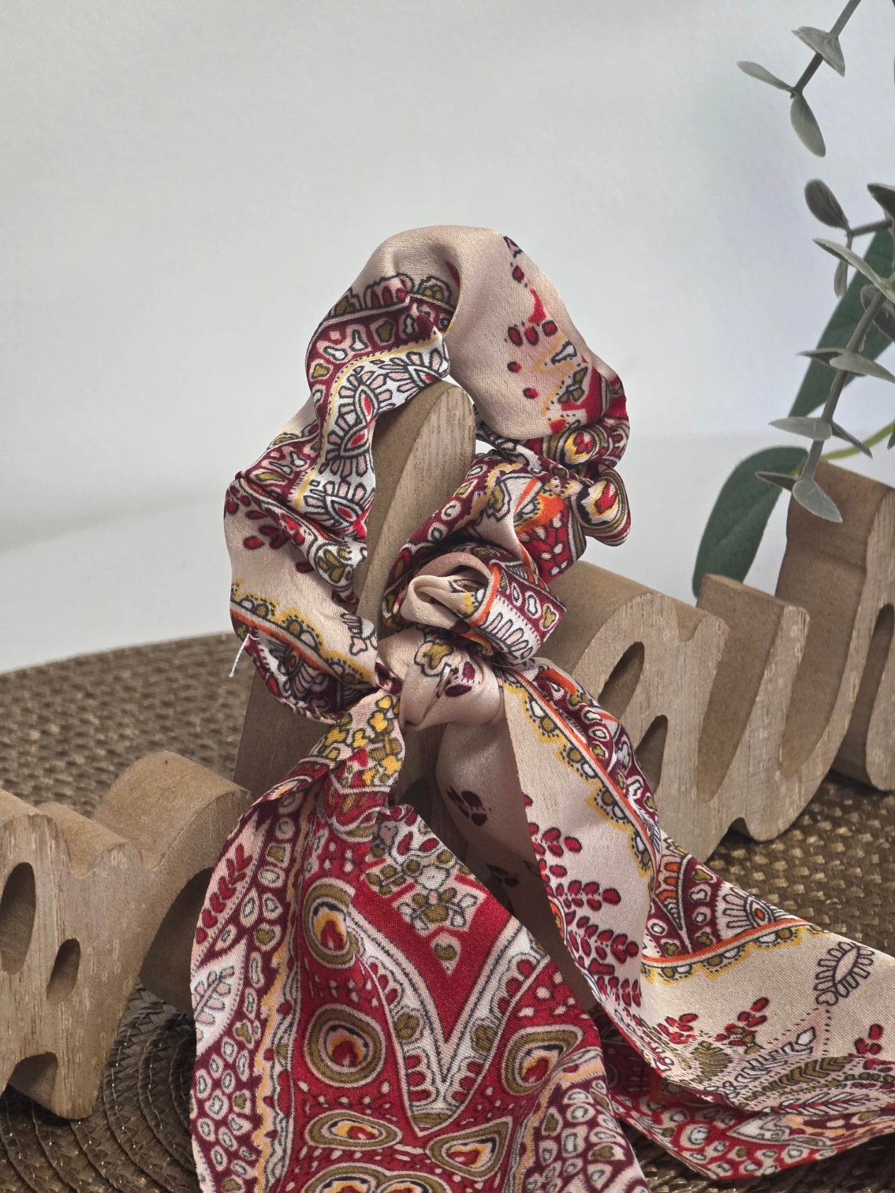 Le Chouchou Foulard Rouge Beige