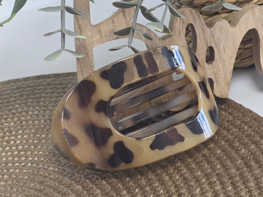Pince à Cheveux Beige Léopard