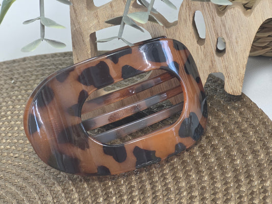 Pince à Cheveux Camel Léopard