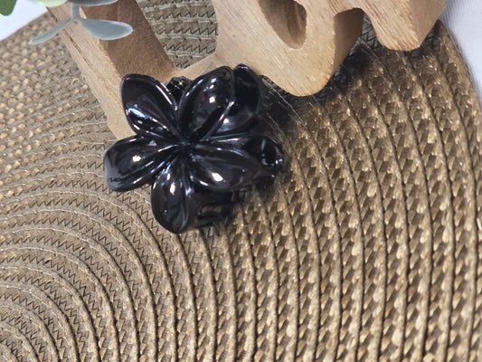 Petite Pince à Cheveux Fleur Noir