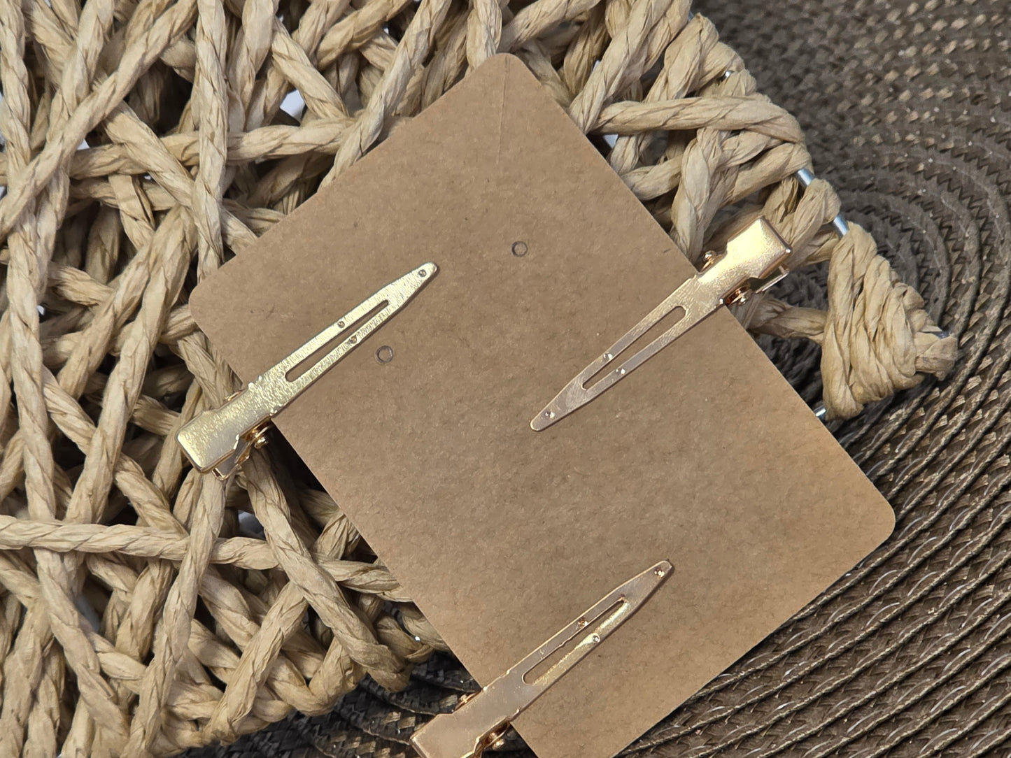 Pince à Cheveux Plate Ton Doré Ivoire Taupe - Lot de 3