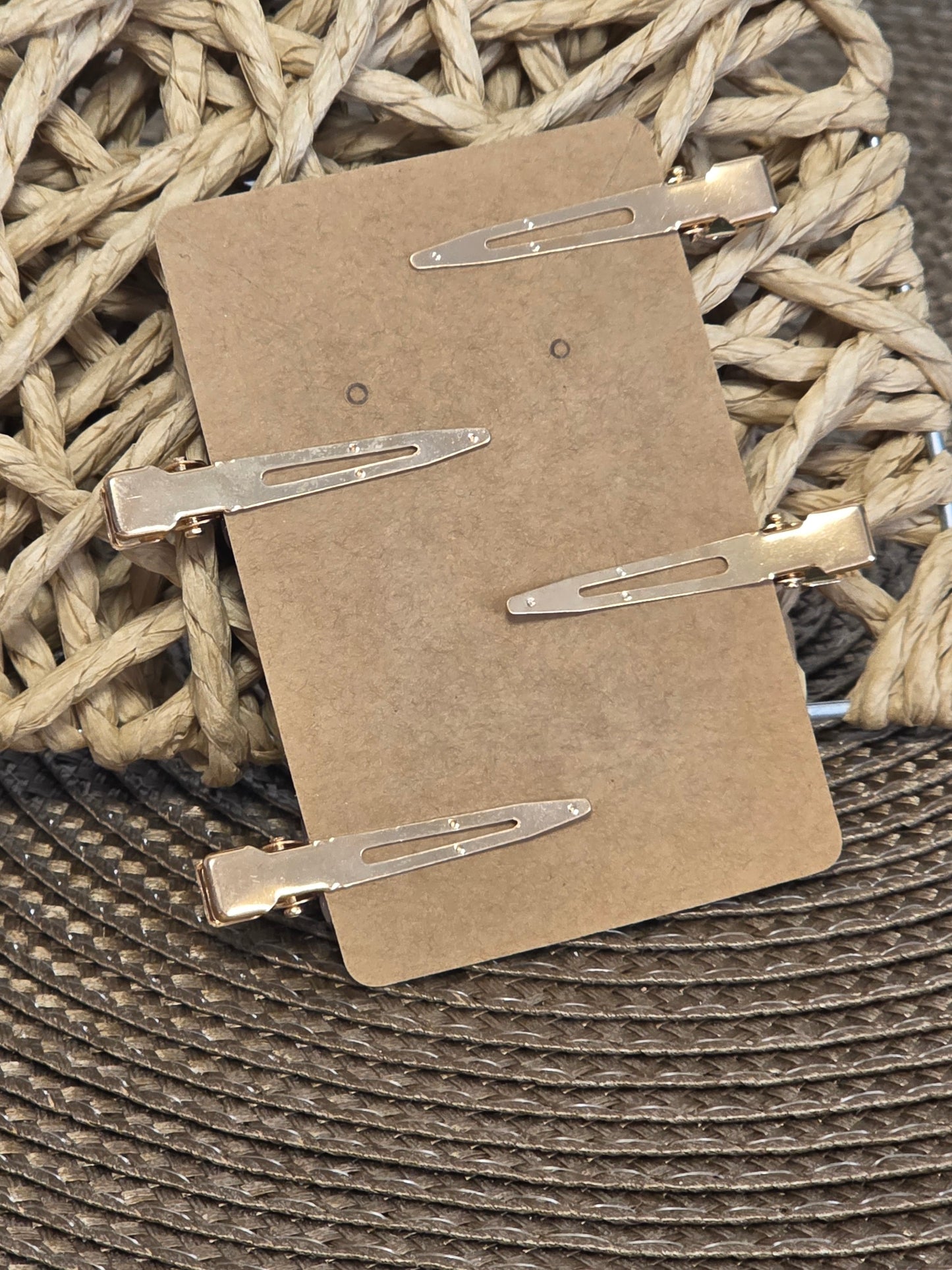 Pince à Cheveux Plate Ton Rosé Beige Doré - Lot de 4