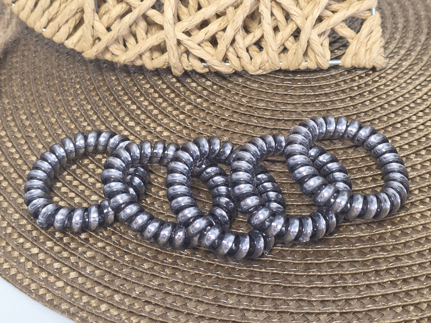 Les Elastiques Spirales - Lots de 5 Elastiques Gris Foncé