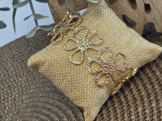 Notre Collection de Bijoux - Bracelet Jonc Pâquerette Doré