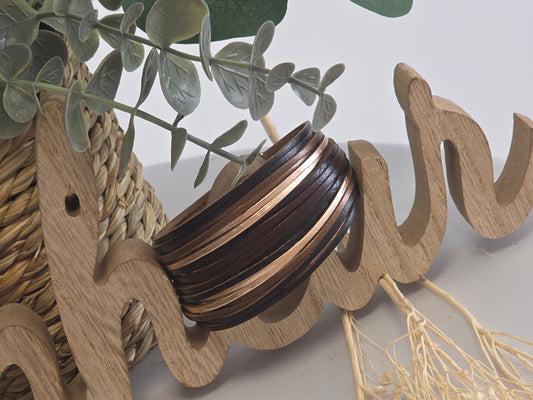 Notre Collection de Bijoux - Bracelet Bohème Large Noir Rosé Marron