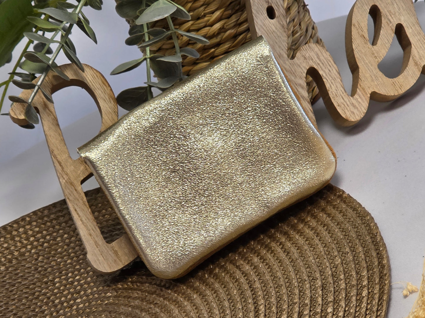 Petit Porte Monnaie Cuir Daim Camel