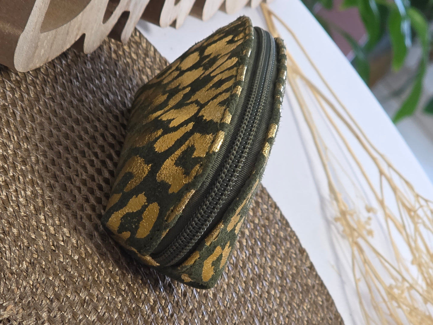 Petit Porte Monnaie Léopard Kaki
