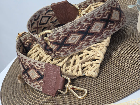 Bandoulière de Sac Chocolat Beige - N°13