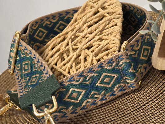 Bandoulière de Sac Vert Bleuté - N°14